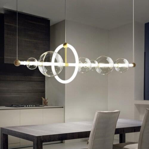 Nordic Led Chandeliers Lighting Glass Ball Led Chandelier Lamp Dining Room Decor Hanging Light Led Drop Lights Lampara Luminaire