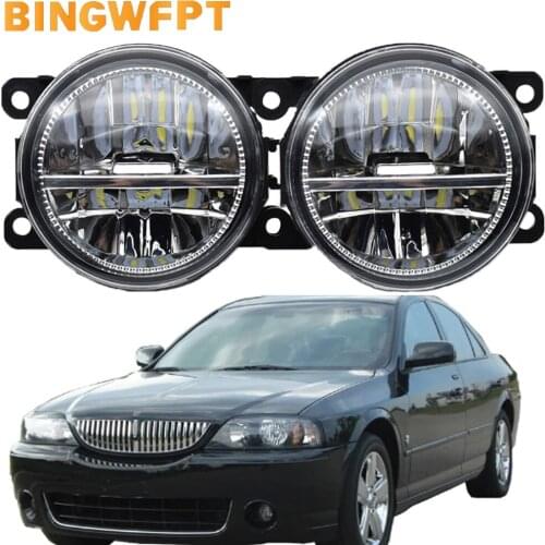 LED Front Fog Lights For Lincoln LS 2005-2006 Car Styling Round Bumper DRL Daytime Running Driving fog lamps