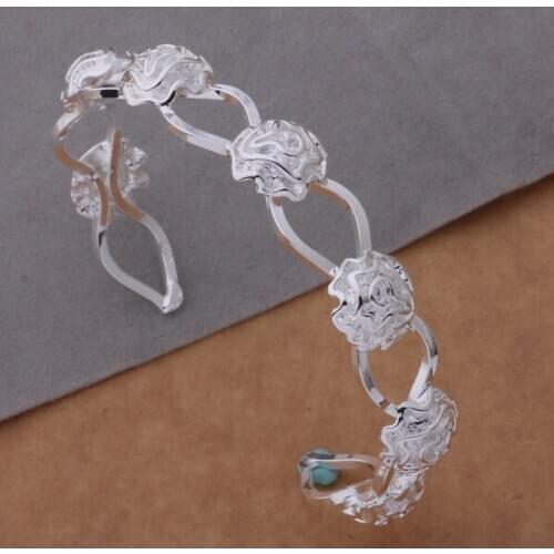SZ-AB081 Hot Silver Color Gift Women Lady Nice High Quality Fashion Jewelry Seven Roses Bracelet /aheaiyla Btjakkqa