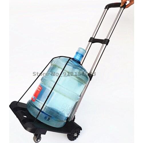 Shopping Cart Trolley Cart Folding Portable Luggage Trolley Light Pull Cargo Trailer Household Grocery Shopping Cart Small Troll