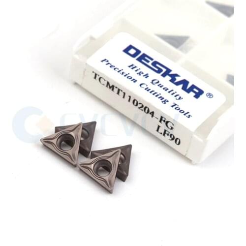 10Pcs TCMT110204-FG LF90 TCMT1102 CNC Lathe Machining Metal Ceramics Turning Tools Blade Carbide insert High Finish Sharp Sturdy