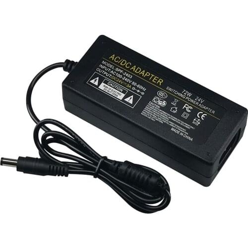 Universal DC5525 AC 100V-240V To DC 24V 3A Power Switch Adapter 72W Switching Power Supply