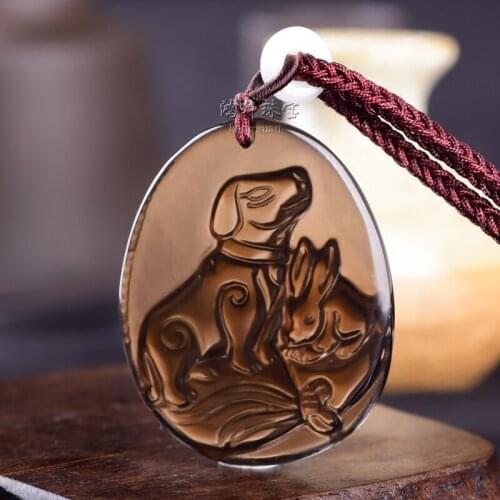 Respect for the selection of dogs and rabbits with the blessing of ice obsidian pendant 2017 is a rabbit foolish mascot