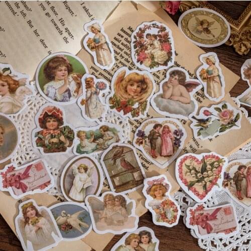 Vintage Angel Sticker DIY Scrapbooking Junk Journal Bottom Collage Phone Diary Happy Planner Gift Sealing Decoration Sticker