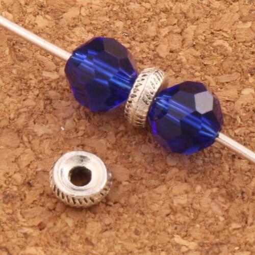 Screw Thread Rondelle Metal Beads 4.9x4.9mm 260PCS Zinc Alloy Spacers Jewelry Findings L575