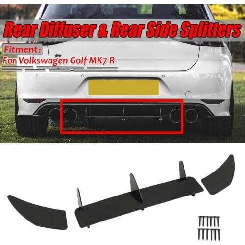 High Quality Car Rear Bumper Diffuser Lip Spoiler Body Kit Guard & Rear Side Splitter For Volkswagen For VW For Golf MK7 R Model