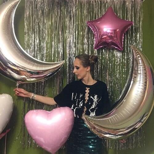 1Pcs 36inch Moon Foil Balloon Happy Birthday Party Baby Shower Kids Toys Wedding Anniverasry Eid Mubarak Decoration Supplies