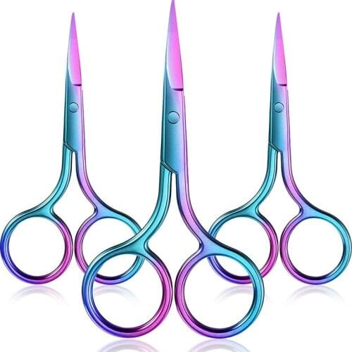 1Pcs Stainless Steel Sharp Chameleon Curved Head Eyebrow Scissor Trimmer Facial Hair Remover Manicure Nail Cuticle