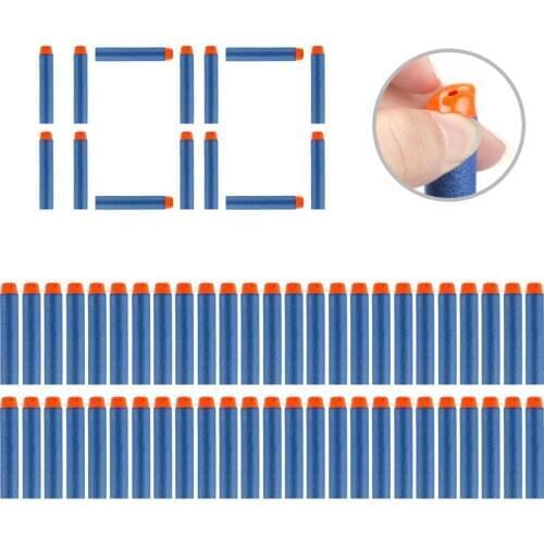 100pcs for Nerf Bullets EVA Soft Hollow Hole Head 7.2cm Refill Bullet Darts for Nerf Toy Gun Accessories for Nerf Blasters Clip