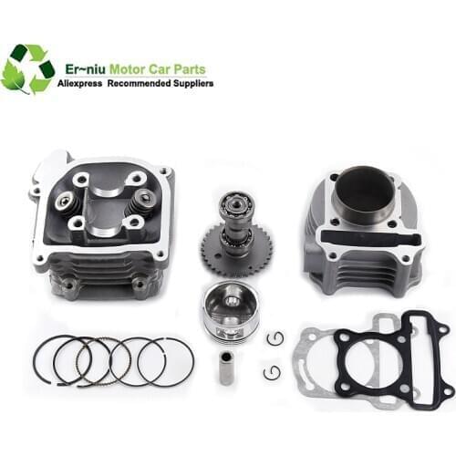 139QMB 139QMA Camshaft GY6 50 60 80 upgrade to 50mm GY6 100cc big bore kit Cylinder Piston Set head with 64mm long valve