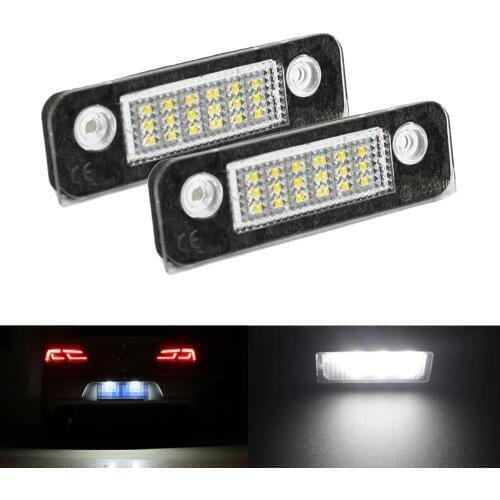 2Pcs 18 LED Car License Plate Light For Ford Fusion 12V White Number Plate Lamps Light SMD For Mondeo/MK2 For Fiesta MK5
