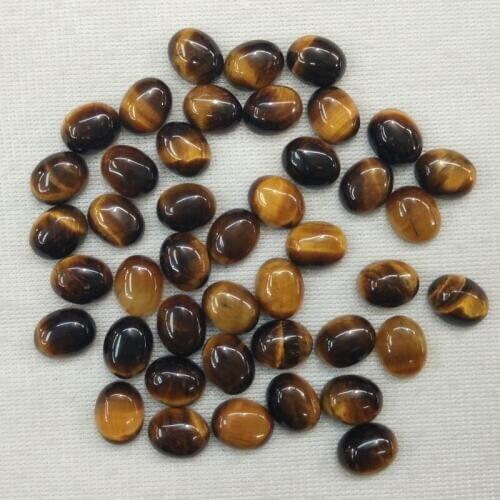 2016 Fashion hot sale natural tiger eye stone Oval CAB CABOCHON 8x10mm beads charm for jewelry making wholesale 50pcs/lot free