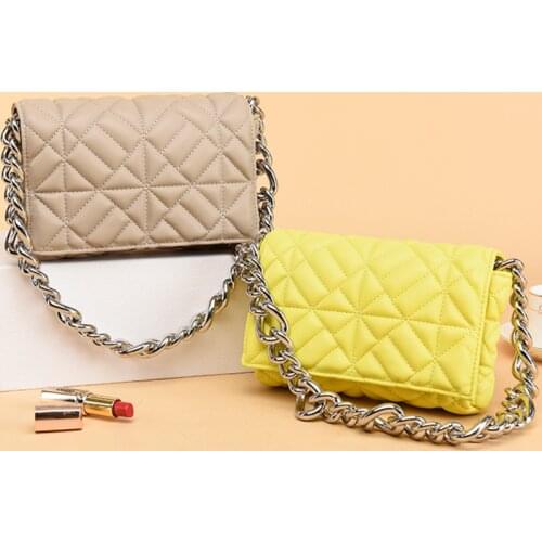 2021 Rhombus Womens Chain Quilted Shoulder Bag Portable Small Square Bag Ladies Hand Messenger Handbag Women
