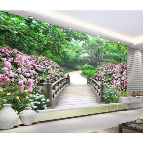 3d wallpaper custom mural non-woven 3d room wallpaper stickers Park landscape garden setting wall photo wall paper for walls 3d