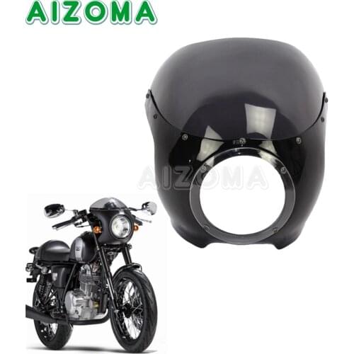5.75 inch Motorcycle Universal Cafe Racer Front Headlight Fairing Windshield 5 3/4" Wind Deflector For Harley Sportster 1200 883