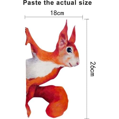 7.8"*11.8" Squirrel Window Decoration Sticker Self-Adhesive PVC Wall Sticker For Home Car Decoration J2Y