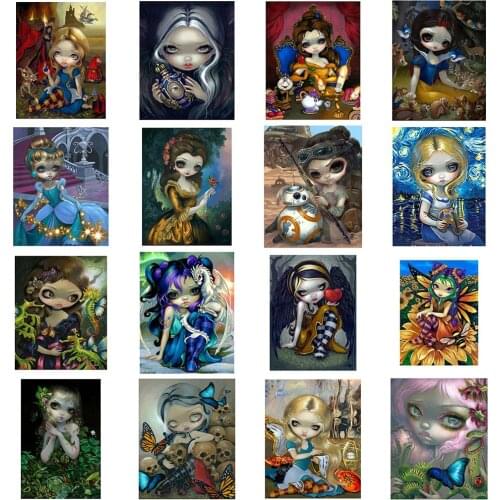 5D DIY Diamond Painting Vampire Girl Cartoon Ghost Full Square&Round Diamond embroidery Cross stitch Diamond mosaic home deco