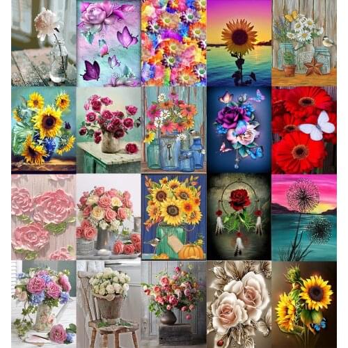 5d Diy Diamond Painting Rose Flower Dandelion Vase Cross Stitch Kit Home Decoration Children Gift Diamond Painting Complete Kit