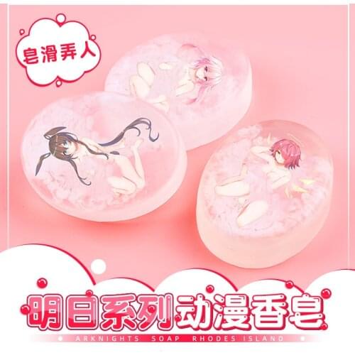 Anime Towel Soap Tokisaki Kurumi Cartoon Transparent Handmade Fragrance Girl Magic Secret Moisturizing Bathroom Supplies Gift