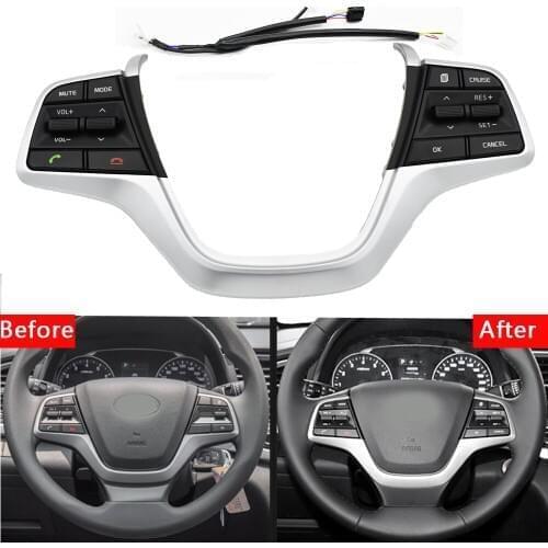 For Hyundai Elantra 1.6l Solaris Car Bluetooth Button Control Volume channel Phone Cruise Control Steering Wheel Buttons Switch
