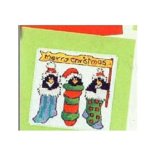 FREE Shipping DIY full set cross stitch kit penguin card Merry Christmas Stocking, Christmas Card, Festival Card