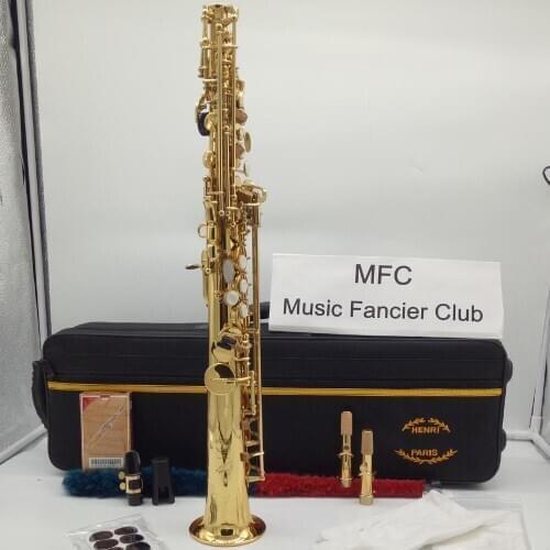 Brand MFC Soprano Saxophone Reference 54 Gold Lacquer B-flat Soprano Sax R54 With Case Mouthpiece Reeds Neck