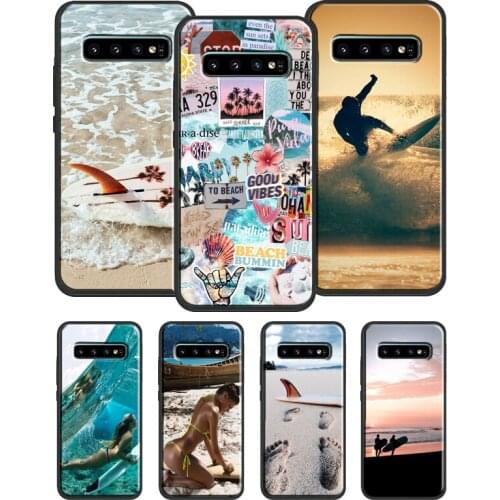 Beach Surf Board Ocean Waves Case For Samsung Galaxy S21 Ultra S20 FE S8 S9 S10 Plus S10e Note 20 Ultra 9 Note 10 Plus