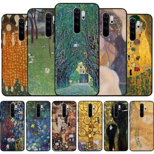 Gustav Klimt black Silicone Phone Case For Redmi note 9 8 7 Pro S 8T 7A Cover