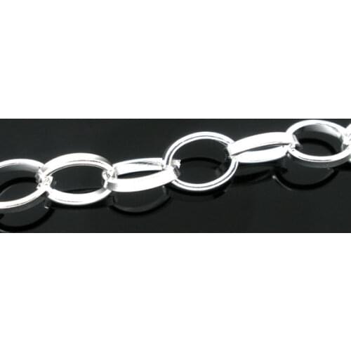 DoreenBeads 4M Silver color Link Chains 8x6mm Findings (B05739), yiwu
