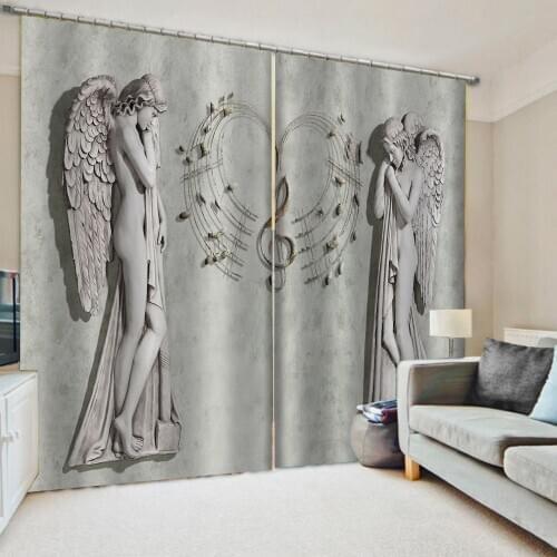 European Luxury 3D Blackout Curtain Fashion Gray Curtains For Living Room Bedroom Drapes Blinds Photo Cortinas