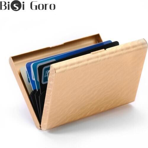 BISI GORO 2020 Name Holder Metal Aluminum Box Card Holder Travel Credit Card Wallet Business Card Holder Organizer Dropshipping