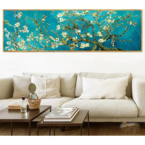 Vincent Van Gogh Blossoming Almond Tree Flower Oil Painting Canvas Print Paintings Home Decor Large Size Wall Art Unframed