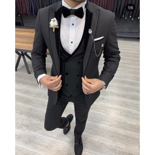 Costume Homme Mariage Wedding 3 Pcs Men Suits Latest Design 2021 Groom Prom Blazer Masculino Terno Tuxedo Jacket+Pant+Vest