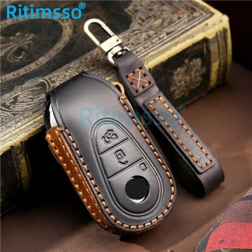 Leather Car Remote Key Case Cover For Mercedes Benz W223 Class S300 S350 S450 S500 2020 2021