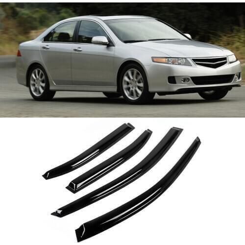 Black Window Visor Vent Shades Sun Rain Guard Fits For Acura TSX 3Dr 2004-08 Fits For Accord Euro Version Sedan Black
