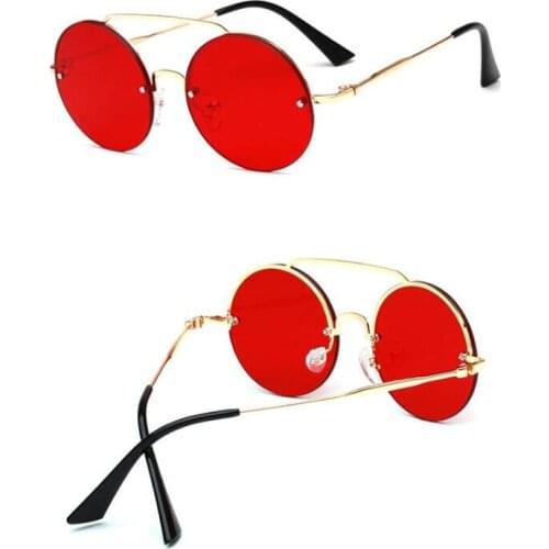 Round prince mirror metal half frame sunglasses new sunglasses men and women sun glasses Ocean sunglasses