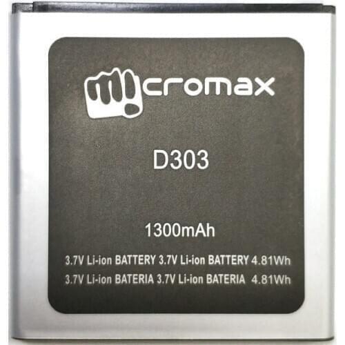 New 100% High Quality D303 1300mAh Li-ion Battery For Micromax D303 Mobile phone