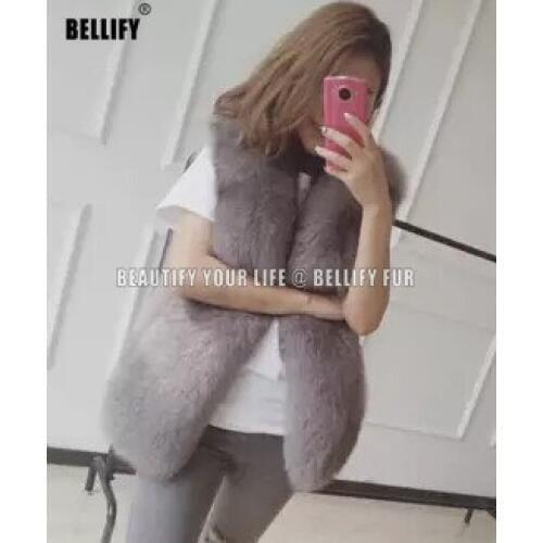 Fashion Medium Korean Japanese Style Natural Fox Fur Vest Winter Women Real Fur Coat Waistcoat