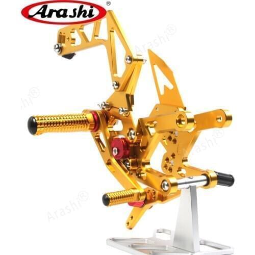 Arashi Motorbike Adjustable Foot Pegs For YAMAHA YZF R1 2015 - 2019 CNC Rider Footrest Rearset YZF-R1 R1M R1S RN32 Parts 2018