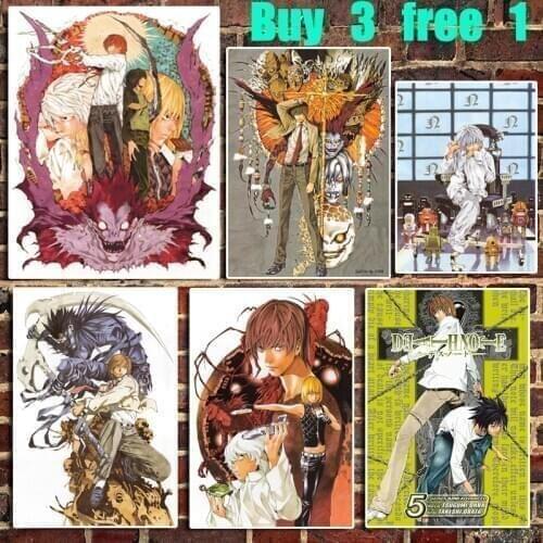 Japanese Anime Death Note Antique Kraft Paper Poster Bar Office Coffee Shop Home Art Wall Stickers