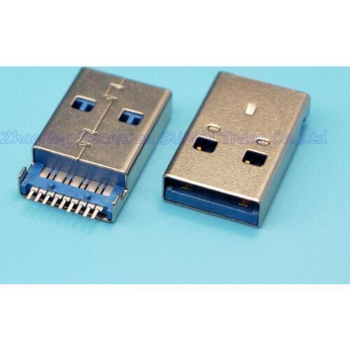 New Sink Type 9P 180 Degree DIP USB 3.0 Jack male plug 3.0 port connector U disk interface