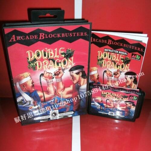New Arrival Sega MD game - Double dragon with Box and Manual for 16 bit Sega MD game Cartridge Megadrive Genesis system