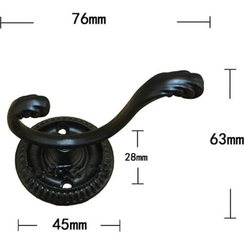 Wholesale Black Antique Zinc Alloy Home Hat Coat Clothes Towel Wall Door Hangers Hooks Bathroom Accessories Coat Hooks,76*63mm