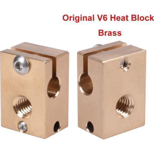 Original V6 Heated Block Brass For E3D V6 Hotend Heater Block V6 Nozzles Silicone Sock For 3D Printer Parts titan extruder