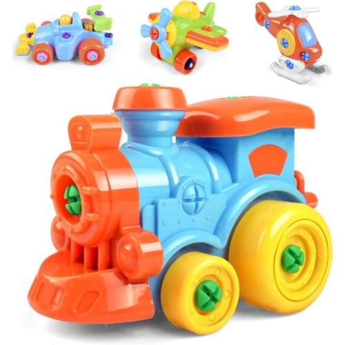 Early Learning Education DIY Screw Nut Group Installed Plastic 3d Puzzle Disassembly Motorcycle Kids Toys for Children Jigsaw