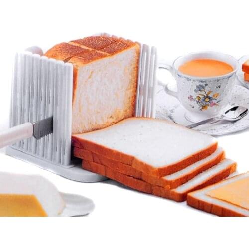 Kitchen Pro Bread Loaf Slicer Slicing Cutter Cutting Cuts Even Slices Guide Tool, White