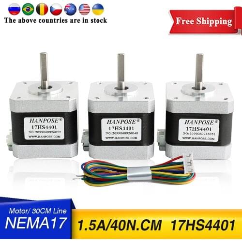 Free shipping Nema17 Stepper Motor 42 motor42BYGH 1.7A (17HS4401) motor 4-lead 40mm for CNC 3D printer 12V stepper motor