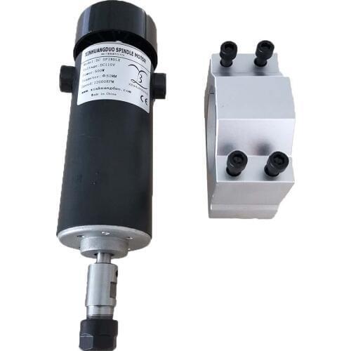 CNC Spindle 500w ER11 Collet 52MM Diameter DC Small 0.5kw Air Cooled Spindle Motor for Engraving Milling Spindle with Free scre