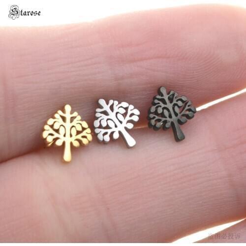 Starose 1pc Plant Trees Helix Tragus Piercing Earring Ear Studs Piercing Oreja Surgical Steel Cartilage Daith Earrings Jewelry