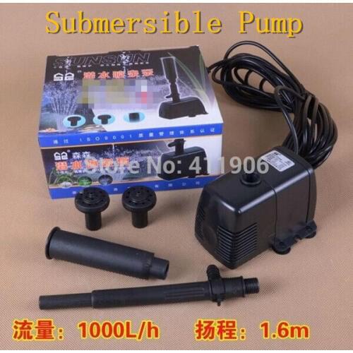 SUNSUN 1000L/h 22W 1.6M Garden Pond Water Fountain Pump Submersible pumping, filtering and fountain 3 in 1